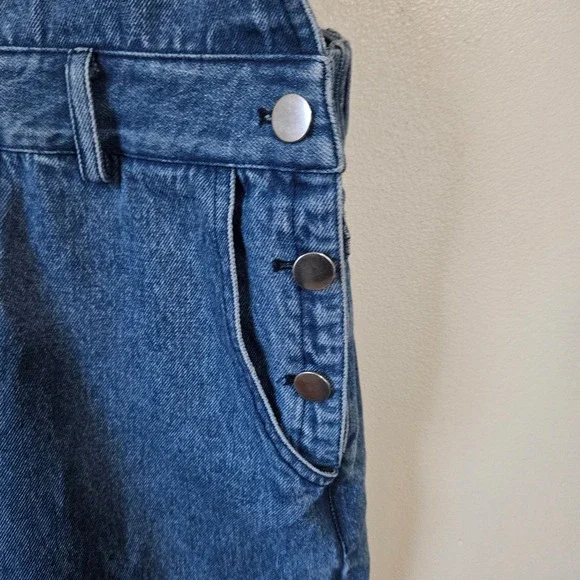 Ledair Los‎ Angeles Denim Overalls Women Blue Wide Leg Jumpsuit Size 38/S/4 - Picture 3 of 7